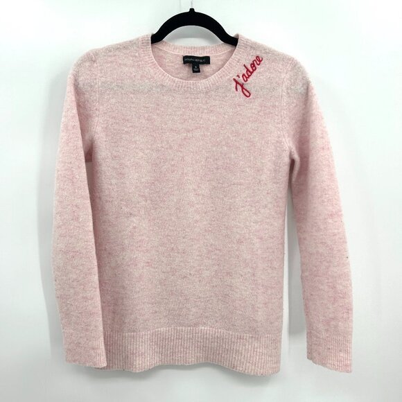 BANANA REPUBLIC Pink Wool Blend J'Adore Crewneck Pullover Sweater Size Small - Picture 1 of 4